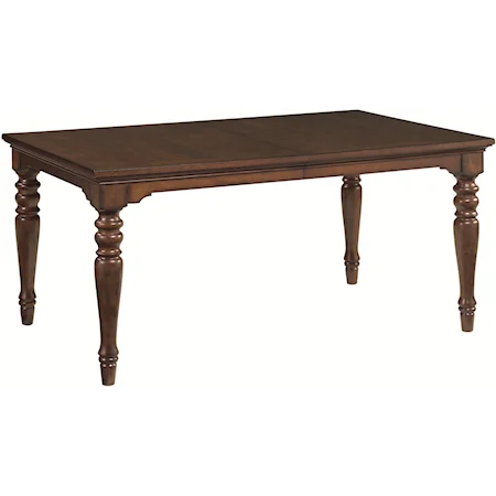 Rectangular Turned Leg Dining Table with Two 18" Leaves